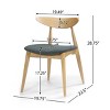 Coolbibila Casual Kitchen Dining Chairs Set Of 2,Fabric Upholstered Seat And Wood Frame Round Legs, Armless Curved Back Dining Chair - 4 of 4