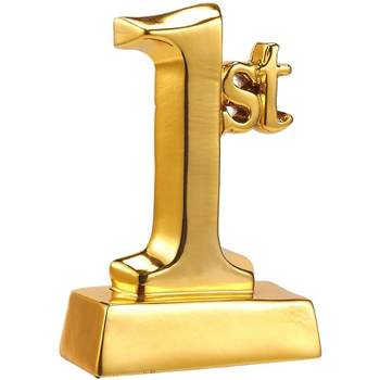 Juvale Gold 1st Place Award Trophy for Sports Tournament Competition, Party Favor, 5.5 x 3.5 x 1.75 in
