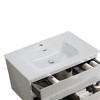 Vynxaria 35.8"L x 18.3"W One-Piece Gloss White Bathroom Sink Ceramic Countertop Basin - 3 of 4