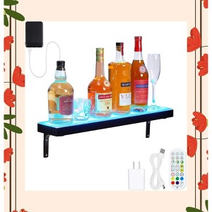 Garvee LED Liquor Bottle Display Shelf - 1 Tier 24 Inch with Remote & App Control, 16 Colors, 4 Music Modes - 1 of 4