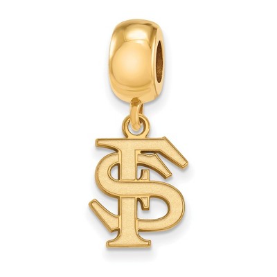 Black Bow Jewelry 14k Yellow Gold Plated Sterling Silver Florida State Seminoles NCAA Bead Charm