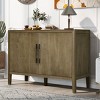 MDF Buffet Cabinet with Adjustable Shelves,Wood Frame Storage Cabinet with Doors,Wood Grain Sideboard for Dining or Living Room-Coolbibila - 2 of 4