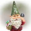 12" Polyresin Gnome With Flower Pot Statue - Alpine Corporation: Outdoor Decorative Sculpture for Patio & Garden - 3 of 4