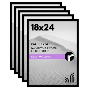 Americanflat 18x24 Poster Frame with Polished Plexiglass - Set of 5 - Galleria Collection - Gallery Wall Frame Set for Wall Display - Black - 1 of 4