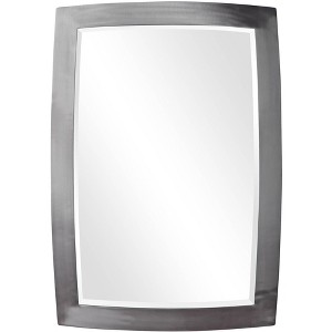 Uttermost Rectangular Vanity Decorative Wall Mirror Modern Beveled Silver Brushed Nickel Iron Frame 24" Wide for Bathroom Bedroom - 1 of 1