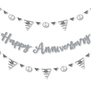 Big Dot of Happiness We Still Do - 25th Wedding Anniversary - Party Letter Banner Decoration - 36 Banner Cutouts and Happy Anniversary Banner Letters - 1 of 4