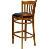 Emma and Oliver Vertical Slat Back Wooden Restaurant Dining Barstool - image 3 of 4