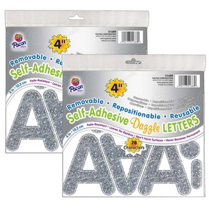 Pacon® Self-Adhesive Letters, Silver Dazzle, Puffy Font, 4", 78 Per Pack, 2 Packs - 1 of 2
