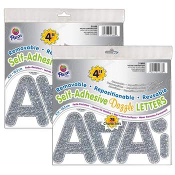 Pacon® Self-Adhesive Letters, Silver Dazzle, Puffy Font, 4", 78 Per Pack, 2 Packs