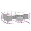 vidaXL Patio Sofa Set with Cushions Outdoor Furniture 8 Piece Poly Rattan - Black and Cream - 3 of 4