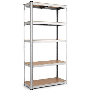 Costway 1/2/3/4PC Adjustable 36''x72'' Heavy Duty 5 Level Garage Tool Shelf 2000lbs Silver - 1 of 4