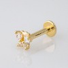 Jewelry Avalanche Solid 14K Gold CZ Butterfly Labret Stud, Helix, Tragus, 8mm Post, Internally Threaded, Flat Back - 3 of 4