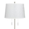 360 Lighting Abba Modern 65" Tall Standing Floor Lamp Skinny Pole Twin Pull Chain Silver Metal Brushed Steel Finish Bedroom Drum White Fibril Shade - 2 of 4