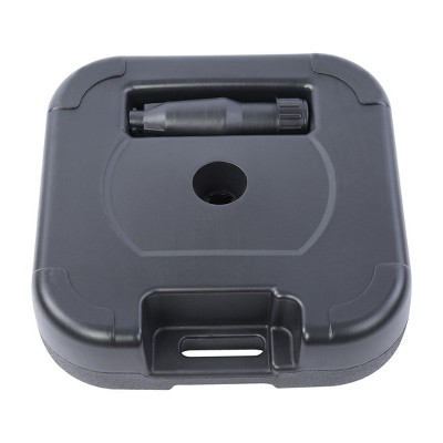 Black Square Fillable Plastic Patio Umbrella Base, 18 inches