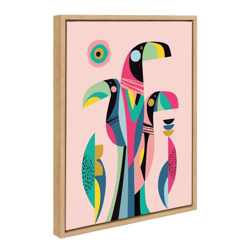 18&#34; x 24&#34; Sylvie Mid-Century Modern Tropical Toucan Framed Canvas Natural - Kate &#38; Laurel All Things Decor, 3 of 7