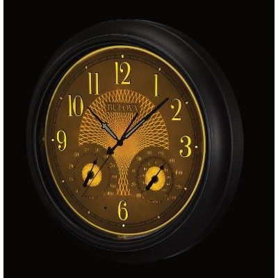 Oversized Oil Rubbed Bronze Outdoor Wall Clock with Thermometer and Hygrometer