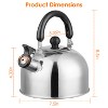NewHome "2.1-Quart Stainless Steel Whistling Tea Kettle: Induction & gas compatible with insulated handle" Silver - 3 of 4