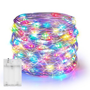 Dazzle Bright 20FT 60LED Silver Wire Fairy Lights Battery Operated Multi-Colored - 1 of 4