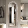 MAYEERTY Full-Length Mirror Solid Wood Step Right Angle Arch Charcoal Baked 64x21x1in No Stand - 2 of 4