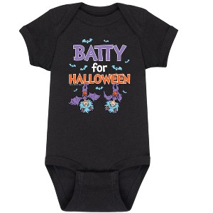 Boys' - Dr. Seuss - Batty For Halloween Thing 1 and Thing 2 Baby One Piece - 1 of 4
