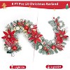 6FT Pre-Lit Christmas Garland with 20 Warm White LED,Battery Operated Xmas Decor with Pinecones Berries&Ornaments for Fireplace Mantle Staircase - 4 of 4