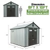 Outdoor Plastic Storage Shed, Waterproof Resin Garden Tool Shed with Lockable Doors, Windows or Vents for Lawn Mower, Bike – Cuddlewood - 4 of 4