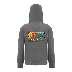 Everyday Kids Christmas Collection BRUH Construction Truck Boys Zip Up Hoodie – Holiday Sweatshirt - 1 of 4