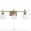 Progress Lighting Martenne 3-Light Vanity Light, Aged Bronze, Seeded Glass, Damp Rated - 3 of 4