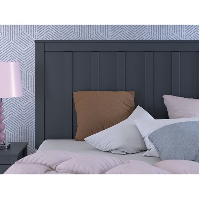 Navy Blue Full Shaker-Style Wood Panel Headboard