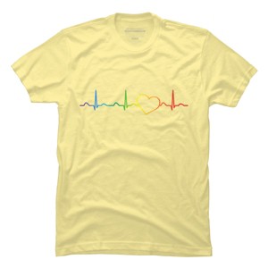 Adult Design By Humans Rainbow Pride Heartbeat By Luckyst T-Shirt - 1 of 2