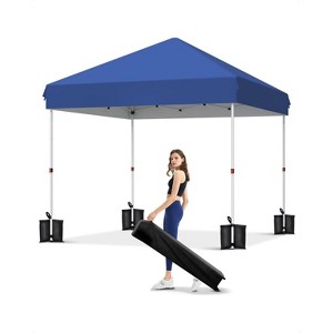 10x10 Pop Up Canopy Tent Outdoor Canopy with No Removable Sidewall One-Person Set Up Heavy Duty Commercial Instant Tent Shelter(Blue) - 1 of 4