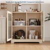 71" Tall Pantry Cabinet with 2 Glass Doors, Freestanding Kitchen Storage Cabinet with Open Storage & Adjustable Shelves - 4 of 4