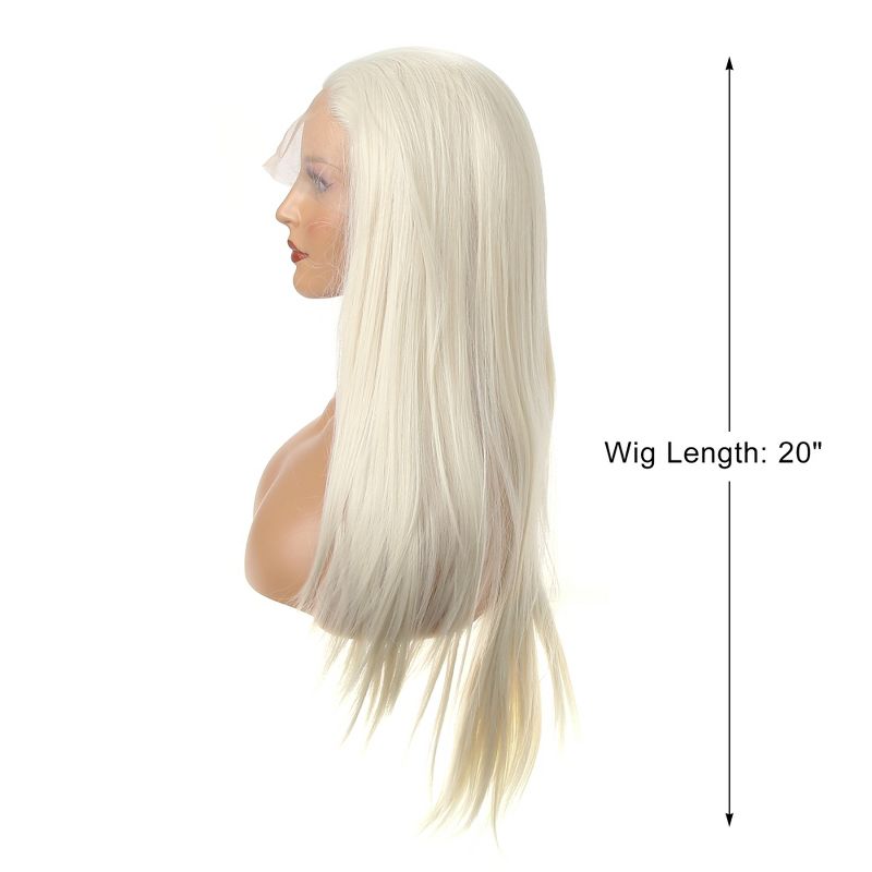 Unique Bargains Long Straight Hair Lace Front Wigs for Girl Women with Wig Cap 24" Blonde 1PC, 2 of 6