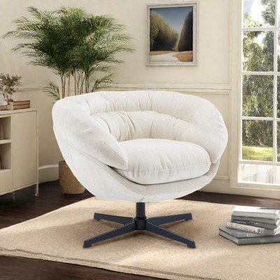 Modern Chenille Office Chair, 360� Swivel Club Chair/Accent Chair with Removable Cushion-Christopher Knight Home