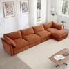 L-Shaped Sectional Sofa with Footstool, 4-Seater Sofa with Pull-Out Storage Drawers, Upholstered Chenille Sofa with Cushion-Coolbibila - 2 of 4