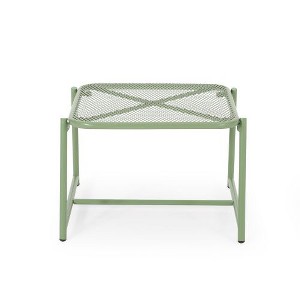 Modern Mesh Outdoor End Table, Rectangle Powder-Coated Metal Patio End Table for Outside Use, Patio Side Table -Christopher Knight Home - 1 of 4