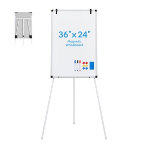 INFURNIC Whiteboard Easel Magnetic White Board Dry Erase Porbable Boards Height Adjustable with Stand for School Office Home, White, 23.6"*1.57"*62.4" - 1 of 4