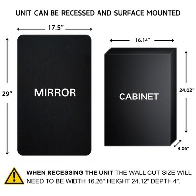 Matt Black Metal Medicine Cabinet with Mirror and Adjustable Shelves