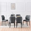 Bekrvio Mid Century Modern Dining Chairs, Upholstered Leather Armless Chairs with Checkered Pattern Back, for Kitchen & Dining Room - 4 of 4