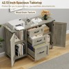 3 Drawer File Cabinet, Lateral Filing Cabinet Fits Files Letter or A4 Size, Wooden Printer Stand - 3 of 4