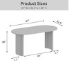 Wooakway 30" Height Elegant Oval Wooden Table Versatile Dining, Conference Gathering Solution with Dual Pedestal Base in Black/Walnut/Natural Finish - 4 of 4
