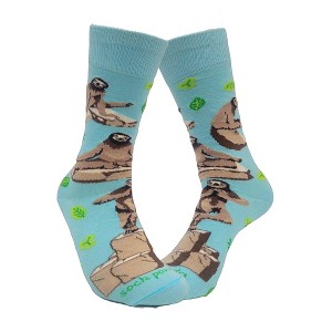 Sloths Performing Yoga Socks (Women's Sizes Adult Medium) from the Sock Panda - 1 of 4