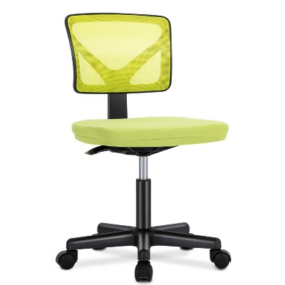 DOMETOUR Low-Back Mesh Armless Office Chair,Swivel Rolling Computer Chair No Arms with Lumbar Support