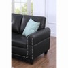 VYNXARIA 3-Seat Faux Leather L-Shaped Sectional Sofa with Ottoman,Stylish Black for Living Room & Small Spaces - 3 of 4