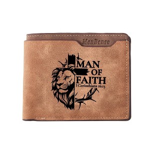 Generic Men's PU Wallet Multiple Card Slots, Id Window with Laser Engraving Pattern - 1 of 4