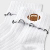 Women's Game Day Embroidered Football Pointelle Bobby Socks with Lettuce Edge Cuff - Wild Fable™ - 3 of 3
