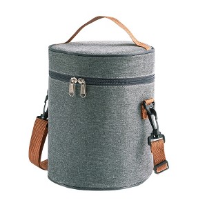 Unique Bargains Cylindrical Insulated Lunch Tote Bag 1 Pc - 1 of 4