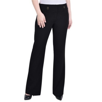 NY Collection Womens Wide Waist Band Dress Pants