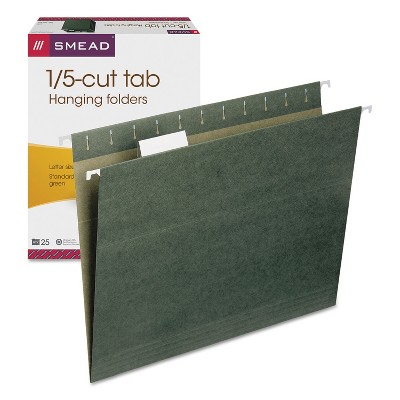 Smead Hanging Folders 1/5 Tab 11 Point Stock Letter Green 25/Box 64055