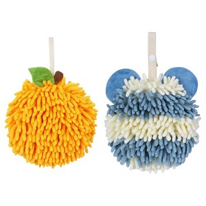 REGALWOVEN 2 Pcs Cute Soft Absorbent Chenille Ball Fuzzy Hand Towel - 1 of 4